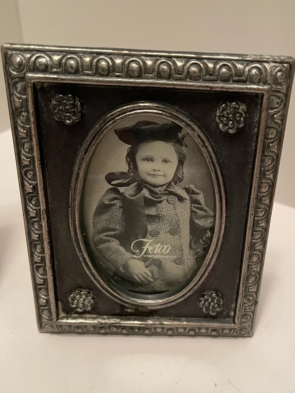 Vintage Lot Of 2 Pewter Small Frames Fetco And Ashleigh Manor 1.5x2.5 And 3x3